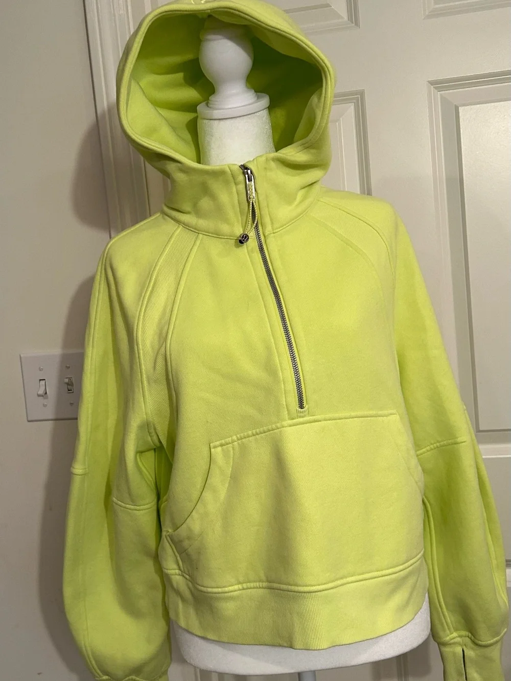lululemon athletica Lemon Lime Half-Zip Hoodie oversized Size XS - Picture 3 of 6